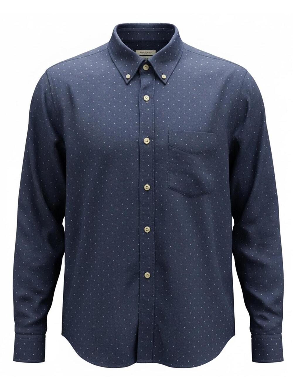 Old Navy Men's Button-Down Long Sleeve Shirt Blue with Dot-